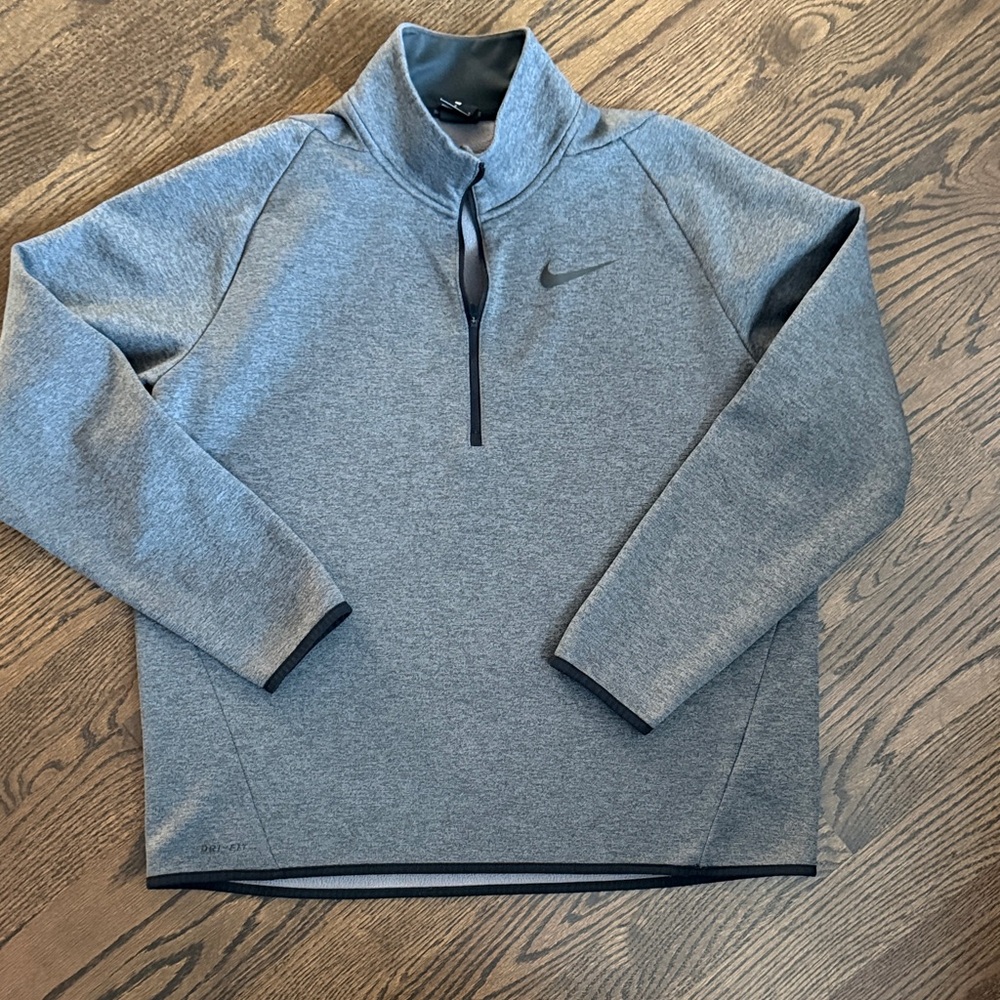 Nike Heather Gray Quarter-Zip Pullover